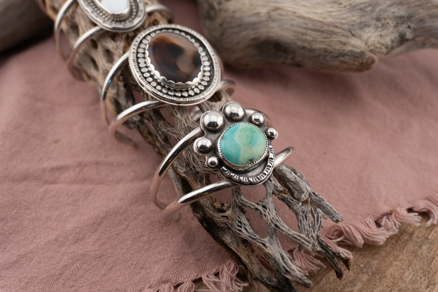 Desert Flower Turquoise Cuff | Size Medium