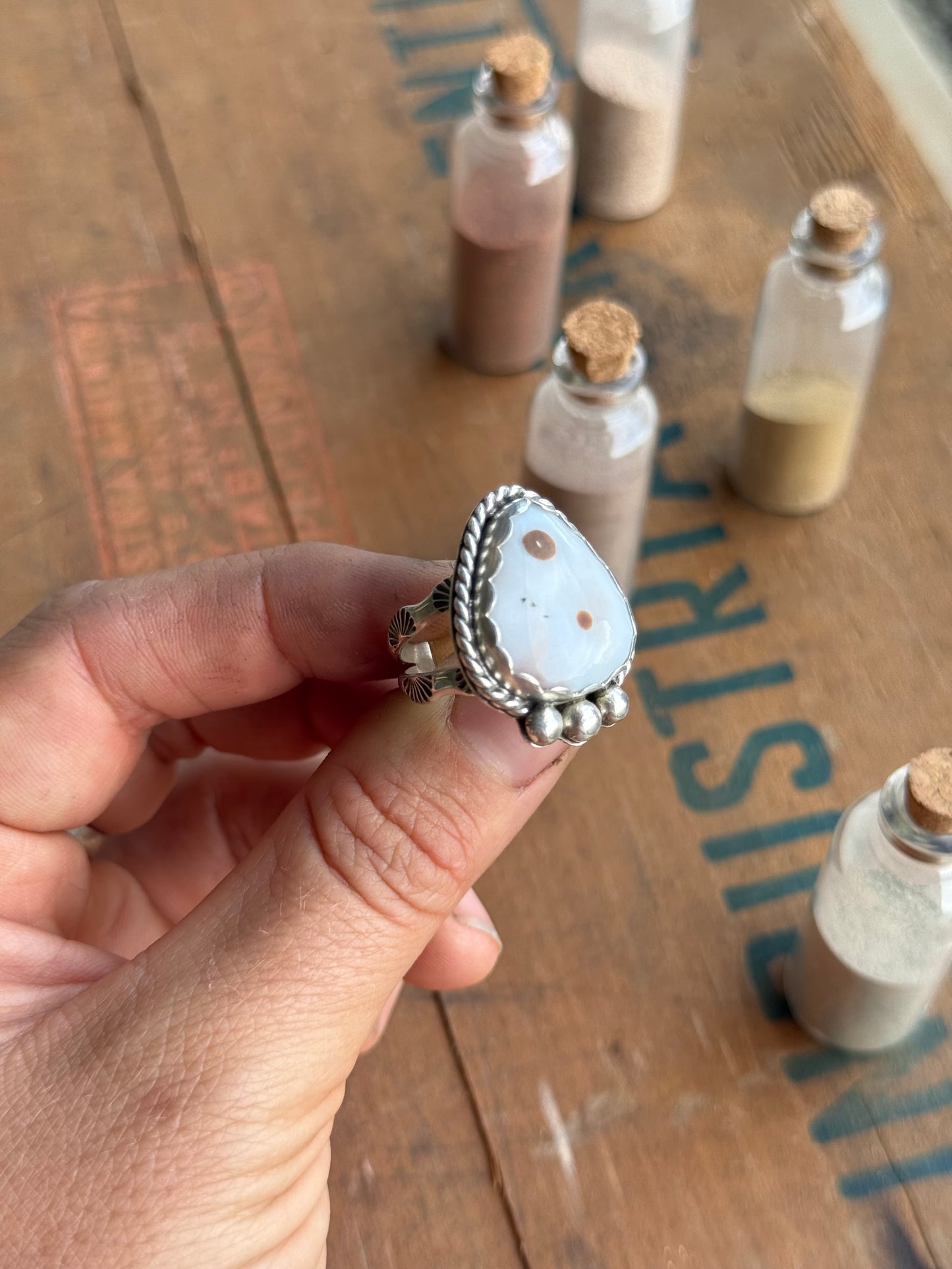Oregon Polka Dot Agate Ring | Size 8.25