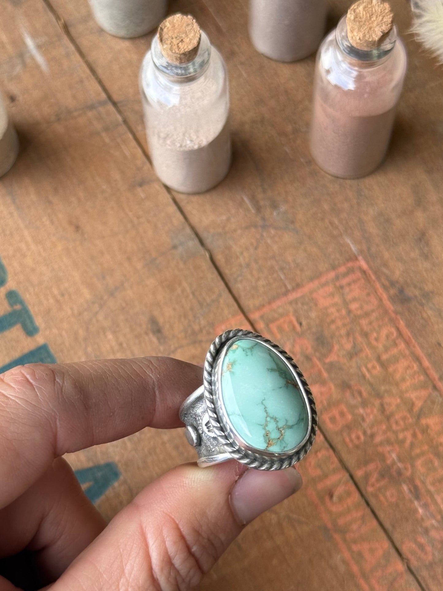 Chunky Minty Turquoise Ring | Size 9