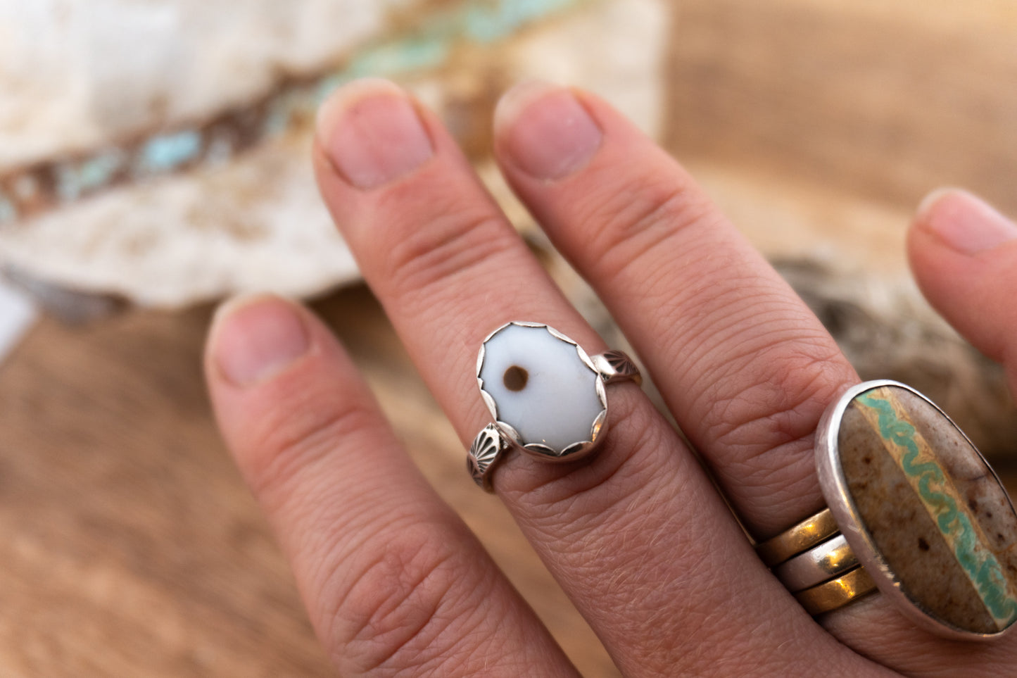 Oregon Polka Dot Agate Ring | Size 8.5