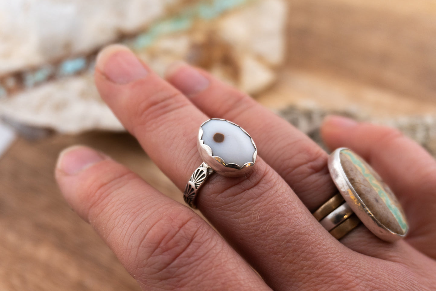 Oregon Polka Dot Agate Ring | Size 8.5