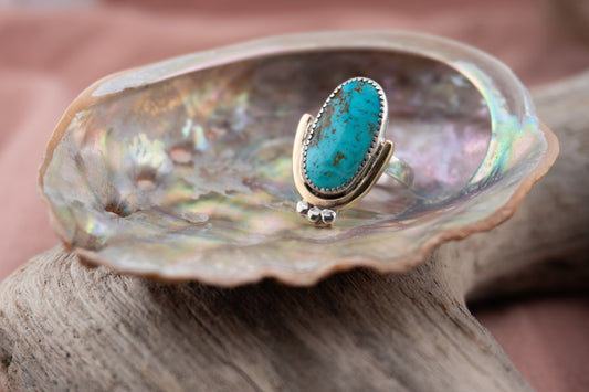 Brass X Turquoise Arch | Size 6.5