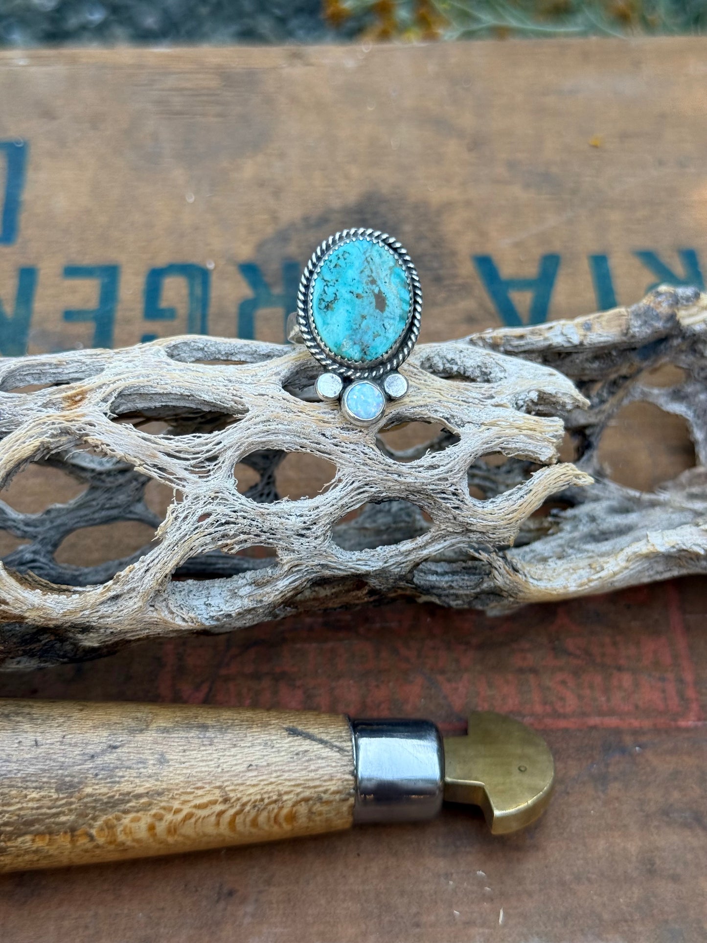 Turquoise & Opal Ring | Size 5.5