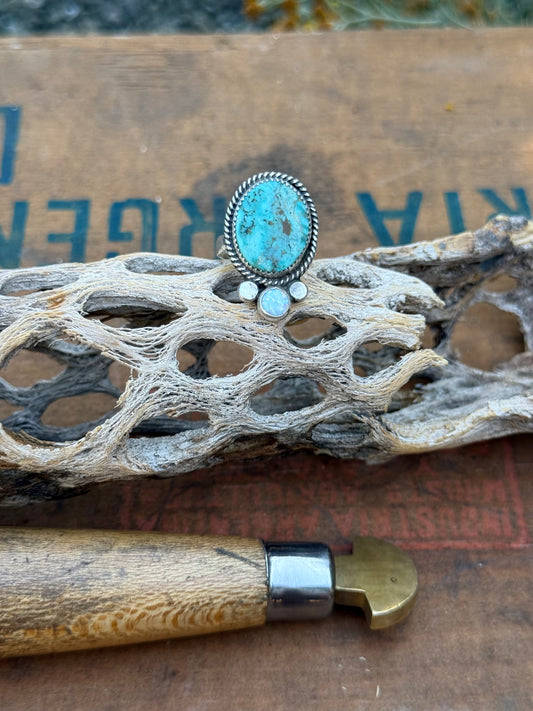 Turquoise & Opal Ring | Size 5.5