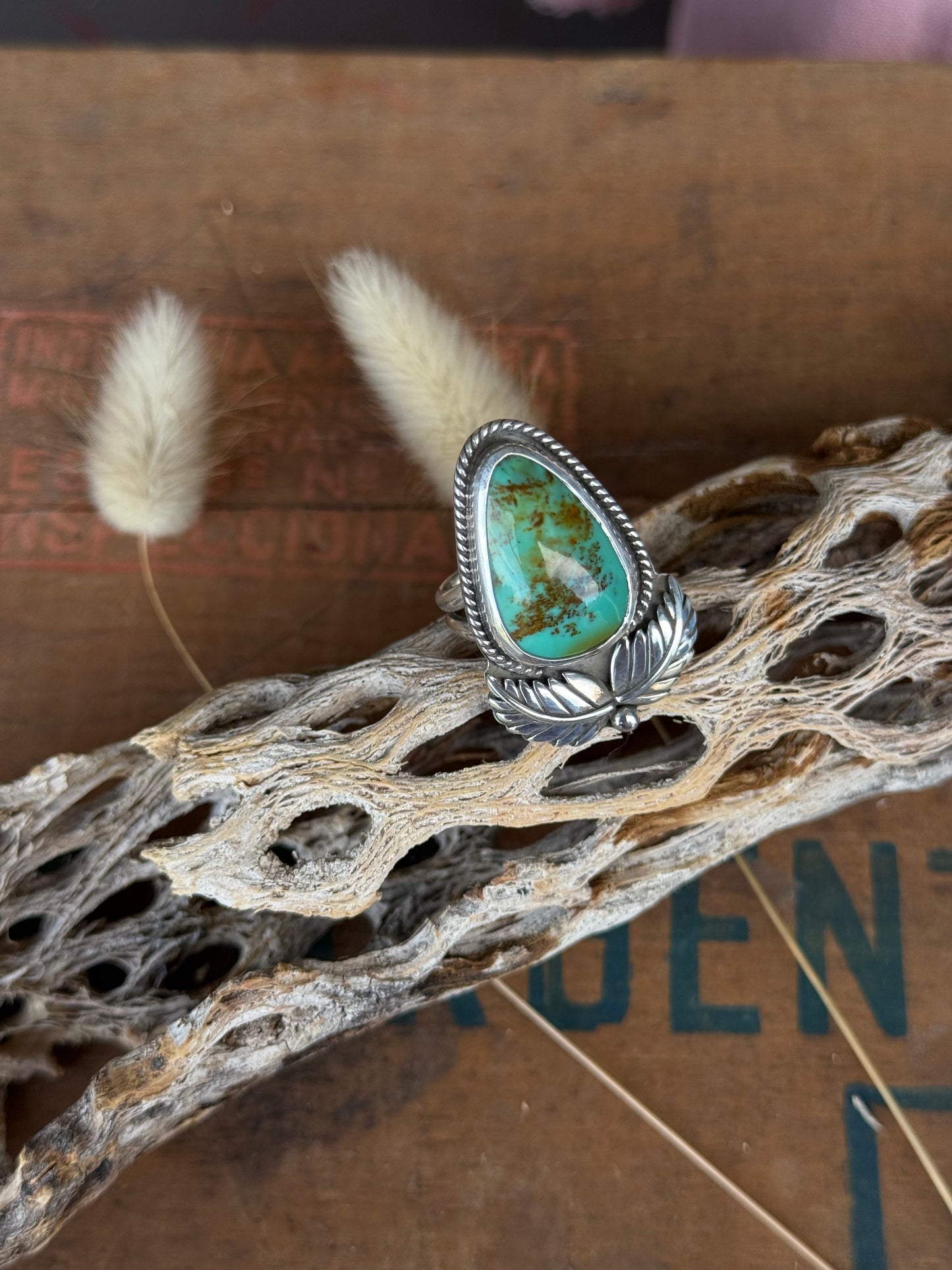 Kingman Turquoise Statement Ring | Size 9.5