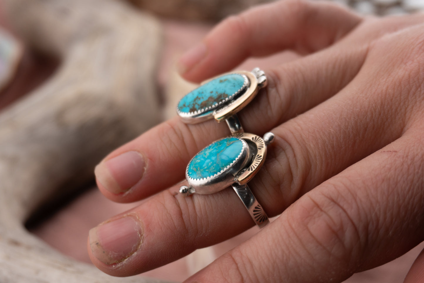 Brass X Turquoise Arch | Size 6.5