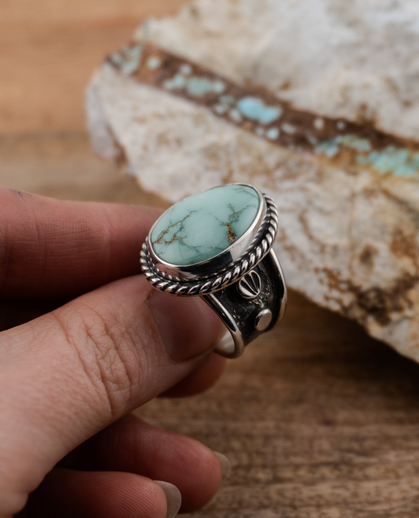 Chunky Minty Turquoise Ring | Size 9