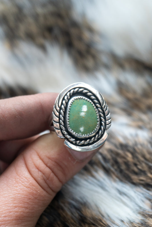 The Phoenix Ring | Green Turquoise | Size 9