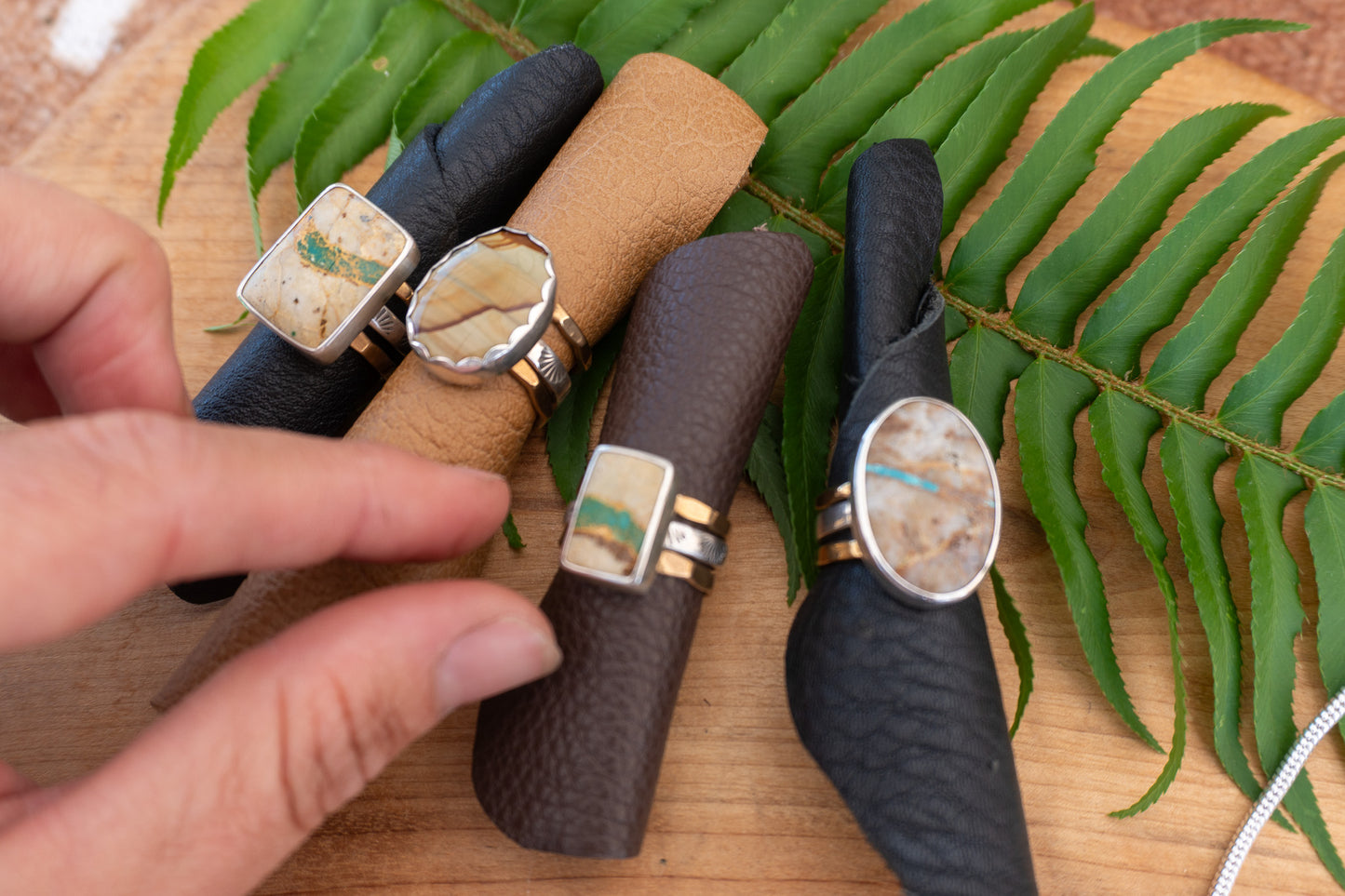 Royston Ribbon Brass Stacker Ring Set | Size 7