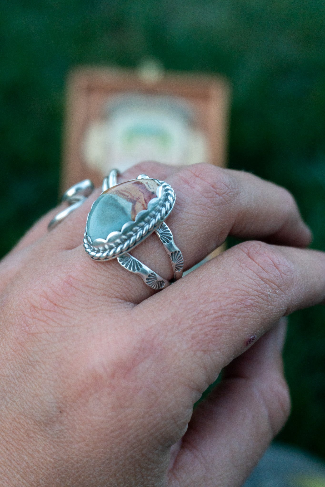 Groovy Landscape Jasper Ring | Size 9.5
