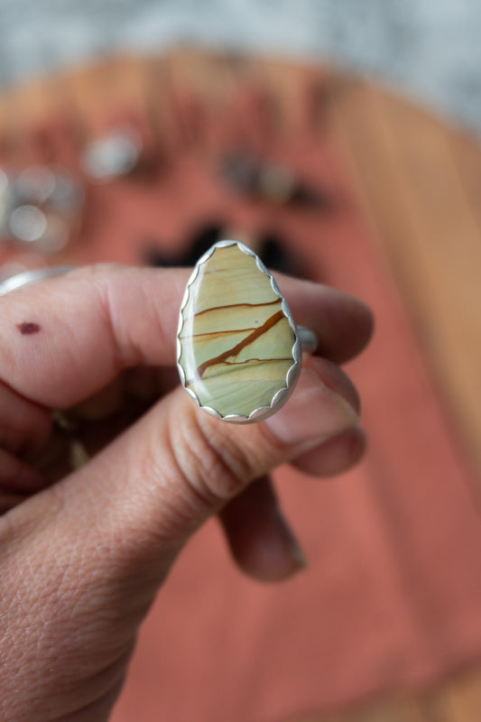 Oregon Landscape Jasper Ring | Size 8.25