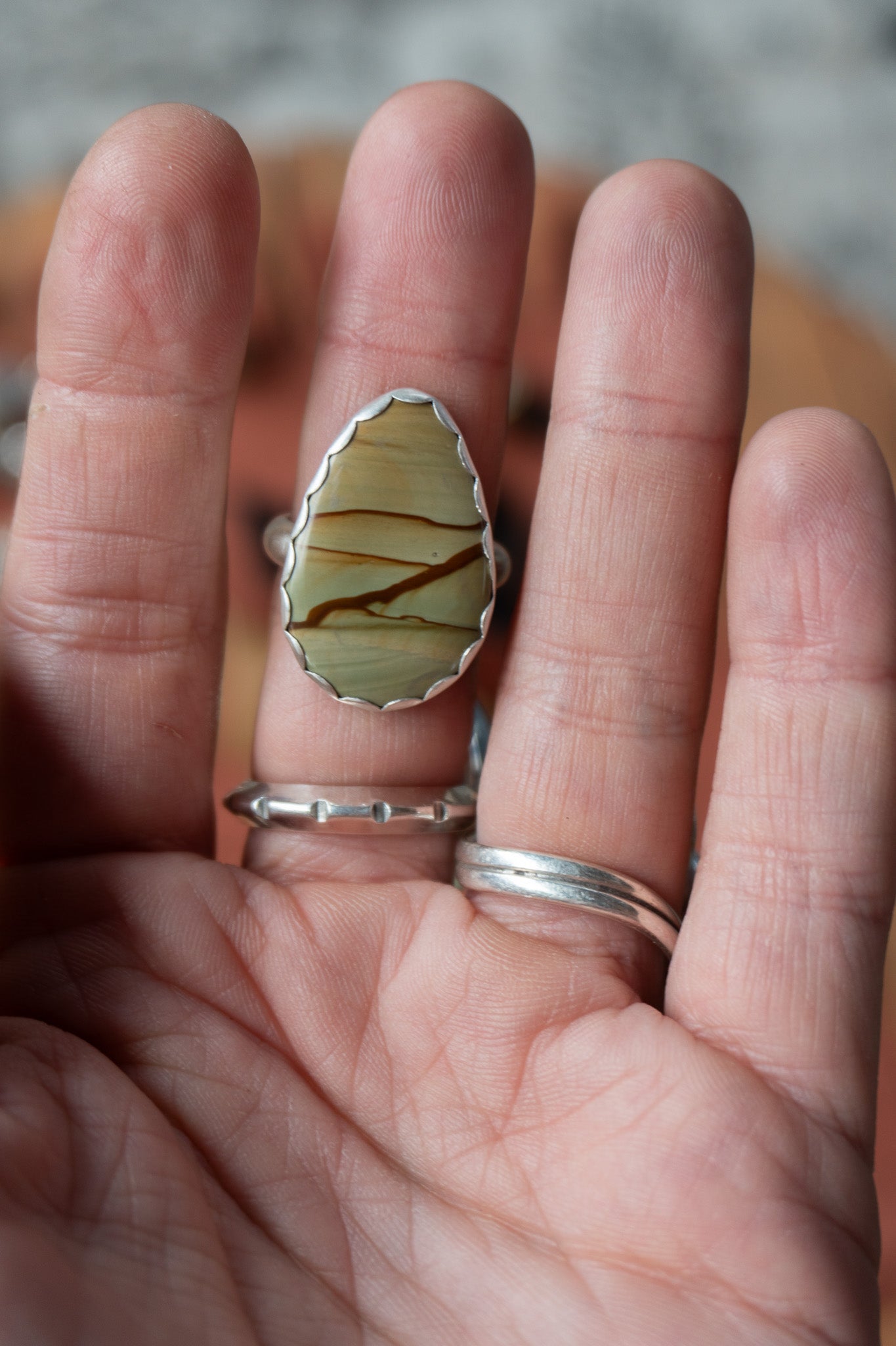 Oregon Landscape Jasper Ring | Size 8.25