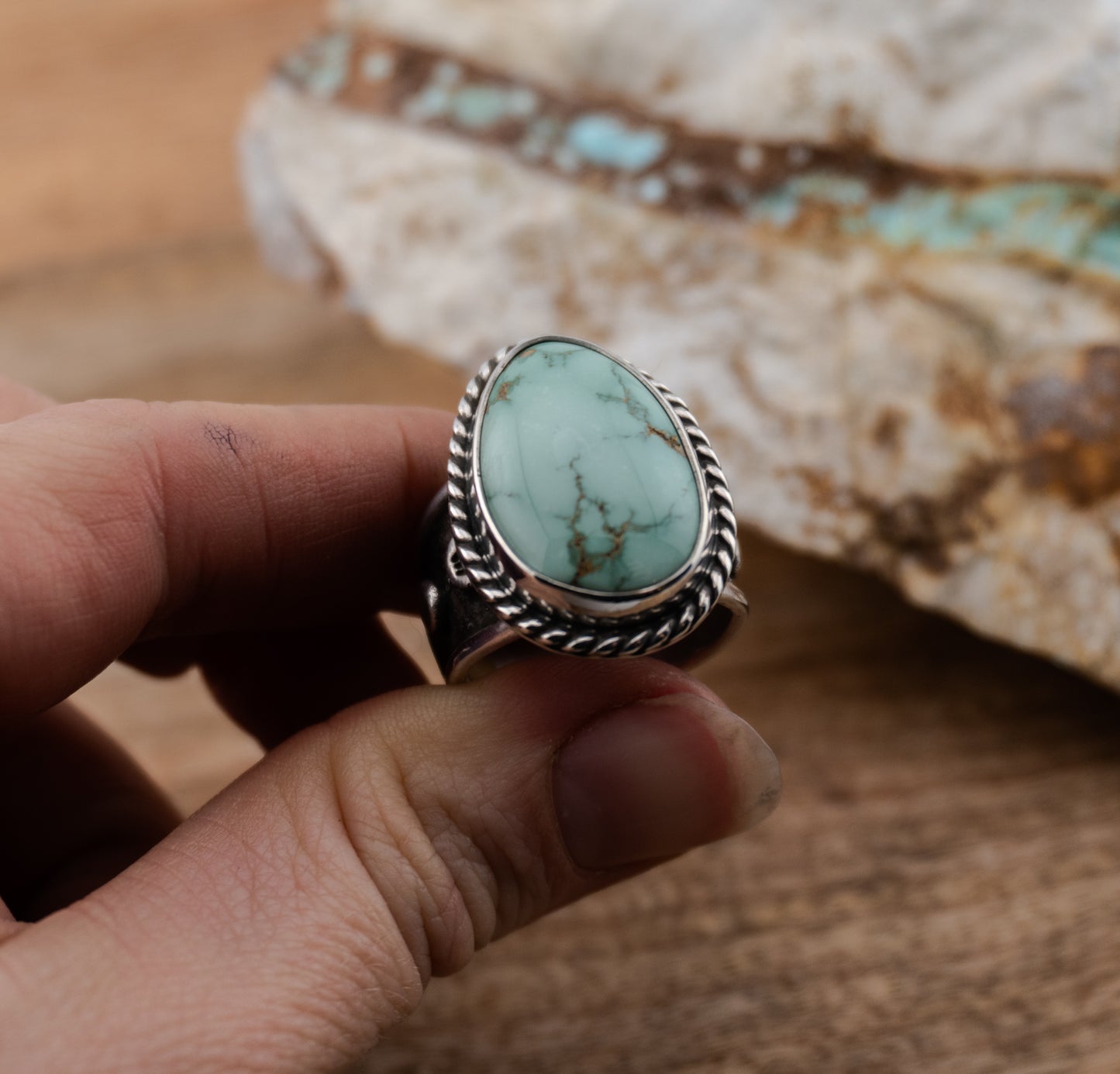 Chunky Minty Turquoise Ring | Size 9