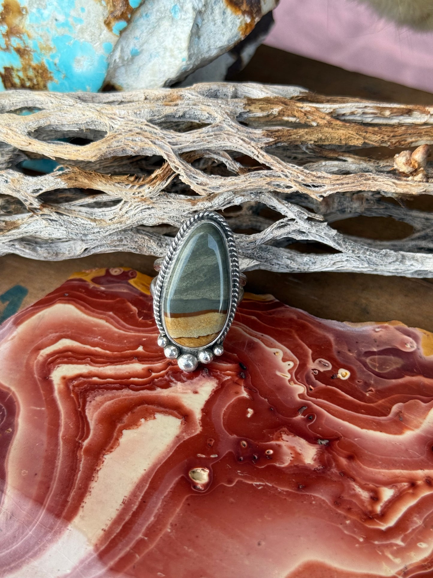 Oregon Picture Jasper Ring | Size 9