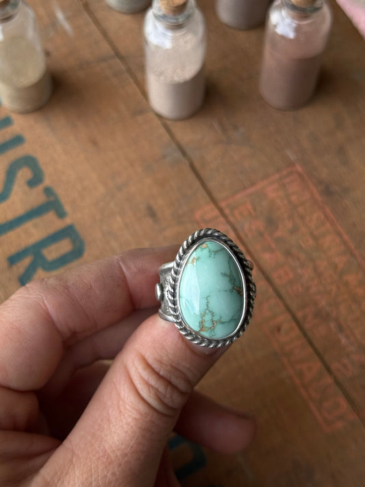 Chunky Minty Turquoise Ring | Size 9
