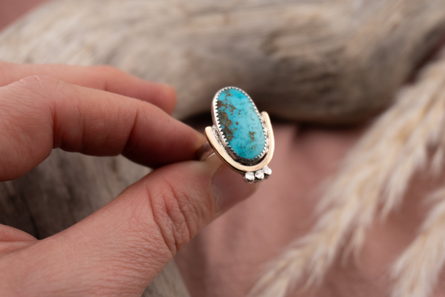 Brass X Turquoise Arch | Size 6.5