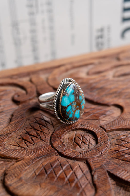 The Calypso Ring | Gold & Turquoise | Size 7.5